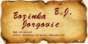 Božinka Jorgović vizit kartica